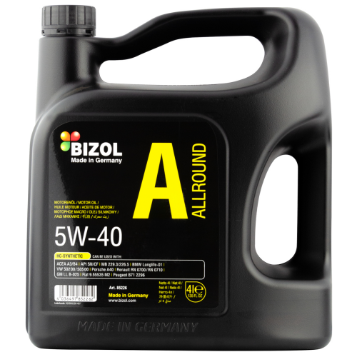 Синтетическое моторное масло Allround 5W-40 - 4 л Синтетическое моторное масло Allround 5W-40 - 4 л
